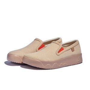 UIN Beige and Orange Platform Shoes